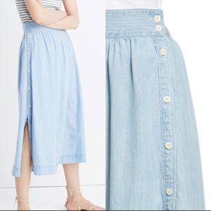 Madewell | Indigo Side Button Midi Skirt